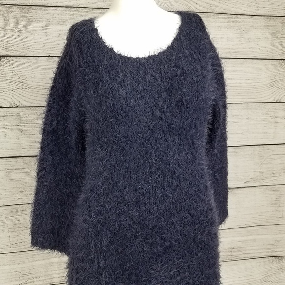 Jack BB Dakota S Fuzzy Eyelash Knit Sweater Dress Teddy Purple - Picture 3 of 8